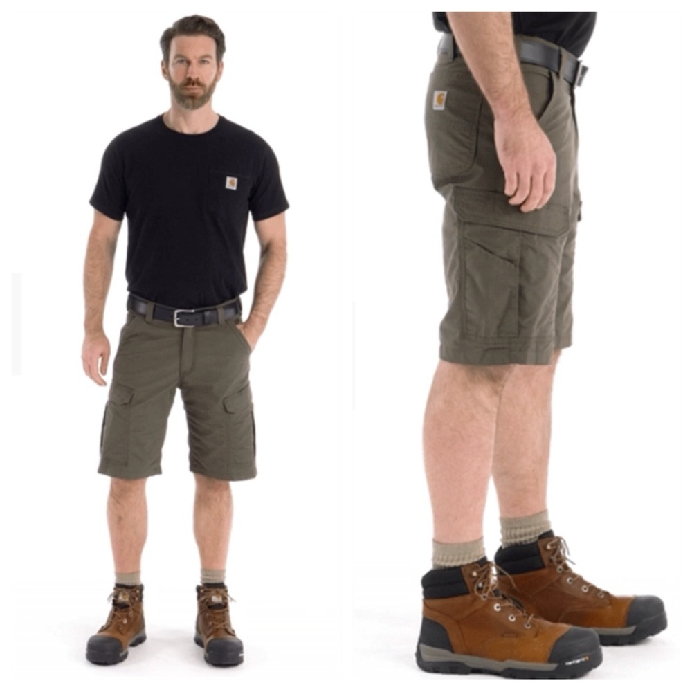 Carhartt Men's 46 Force Relaxed Fit Ripstop Cargo Work Short Tarmac Grey Utility